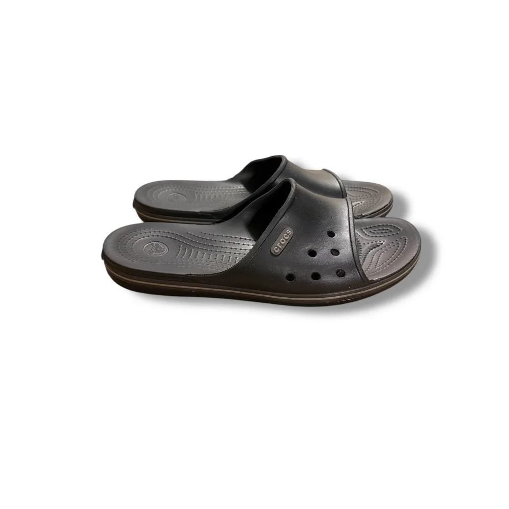 Crocs Crocband II Slide Sandals Men's Size 12 Black Comfort Shower Pool‎ Slip On